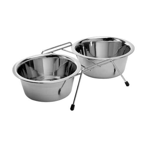 Platos de Acero Fancy Pets Azul Comedero Doble para Perro