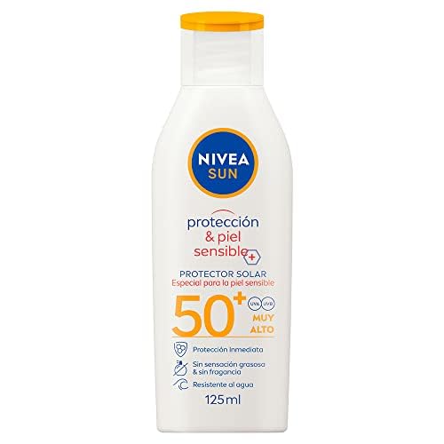 NIVEA SUN Protector Solar Corporal Protect & Sensitive 125 ml + Crema Hidratante Facial Mate 3 en 1 Neutrogena Face Care Intensive D Pantenol 100g