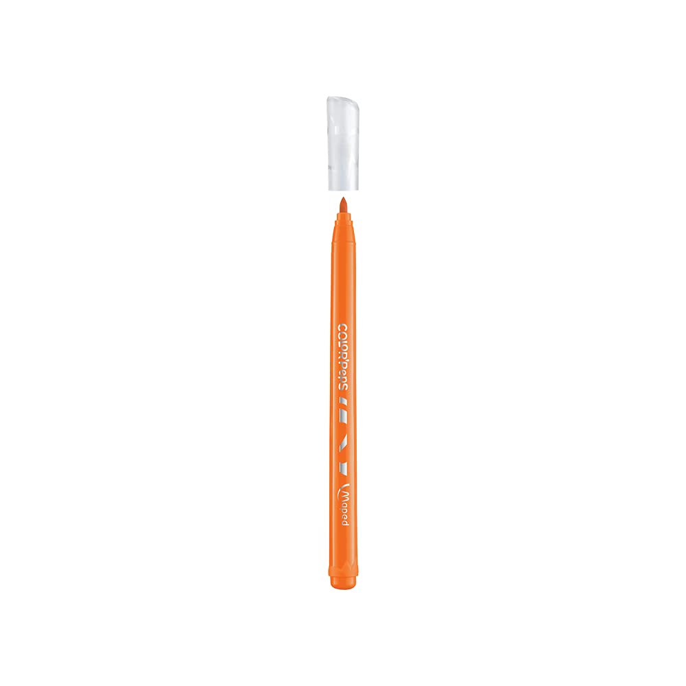Maped - Plumones Ocean Color Peps - 36 rotuladores de tinta lavable para colorear - Punta mediana bloqueada suave - Bolsa de plástico de 36 colores