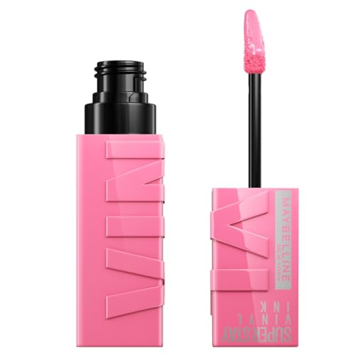 Maybelline Labial líquido brillante de larga duración, Superstay Vinyl Ink tono Upbeat 155, 4.2ml