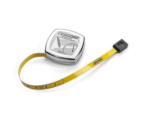 Cescorf Cinta Métrica Antropometrica para Medir Perimetros Corporales, con Hoja Plana de Acero Flexible, Precision de 1mm, Rango de 2m, Espacio Blanco Antes del Cero, Ideal para Nutricionistas