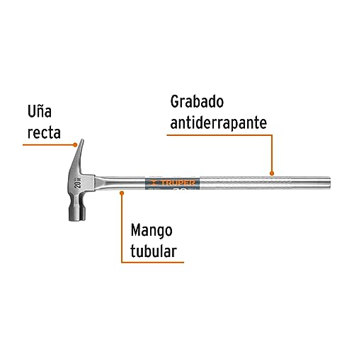 Martillo Uña Recta Truper Tubular 20 oz