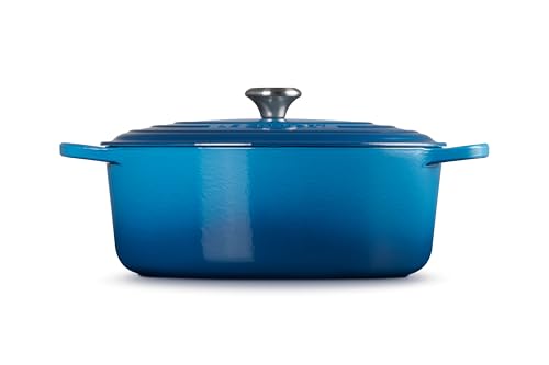 Le Creuset Horno holandés ovalado de hierro fundido esmaltado, 8 cuartos de galón, Marsella