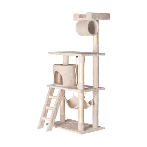 Fancy Pets Mueble/Rasador con Casa, Túnel y Mecedora de 141 Centímetros