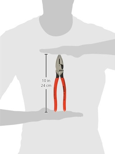 Knipex 09 01 240 SB Alicate Universal Lineman's Pliers Modelo Americano Atramentado Recubiertos de Plástico Antideslizante, 240 mm, color negro