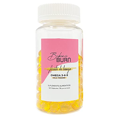 Bikini Burn Aceite de Linaza Cold Pressed | Omega 3 Acido alfa-linolénico (ALA), | Vegano, sin aditivos | Prensado en frío