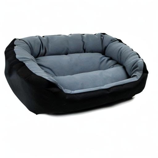 Cama para Perro Hills Negra Gris Resistente y Confortable con Relleno Suave, Small