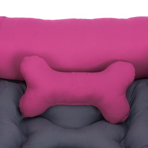 Fancy Pets Cama Rectangular para Perro Tamaño Chico Color Rosa con Gris