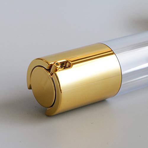 Tvoip 4 piezas/lote 10ml/15ml/20ml/30ml, bomba de vacío Airless Botellas de loción de viaje para el hogar, dispensador de cosméticos rellenables (dorado)