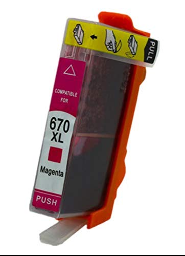 GENERICOS Cartuchos Compatible Kit 4 Colores 670 XL , Cartucho Amarillo , Magenta , Cian Y Negro. 4 Piezas ( 1 PZA. DE Cada Color)