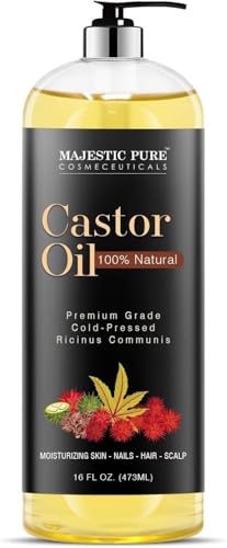 Majestic Pure Castor Oil, Hair Wonder Oil with Numerous Skin Benefits, 16 Oz