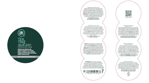Exfoliante de Sal Tea Tree Espumosa Desintoxicante 184 Gramos para Todo Tipo de Cabello