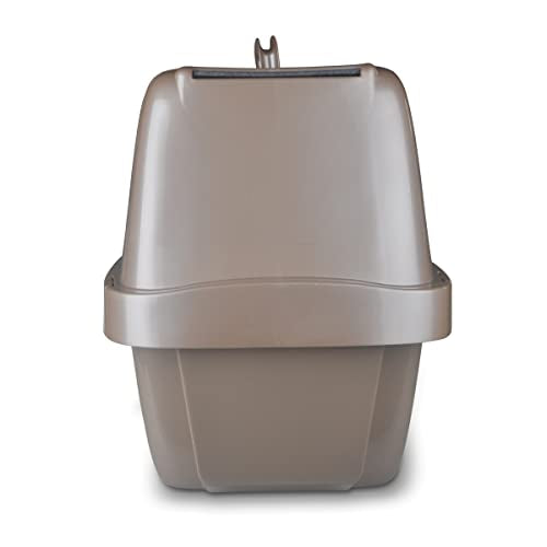 Sartén Grande para Gatos Van Ness Pets Beige con Control de Olores y Capucha