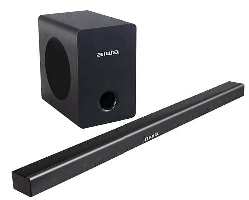 Aiwa Barra de Sonido con Subwoofer de 2.1 Canales Wireless 120W AWSBH1W-W