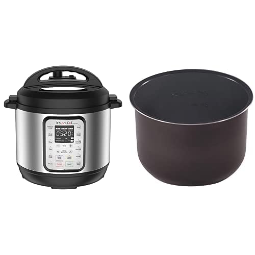 Instant Pot Duo Plus 3 Qt 9-in-1 multi- uso programable olla de presión, olla de cocción lenta + Olla interior de cerámica Instant Pot – 8 cuartos, Gris, 2.83 L, 1