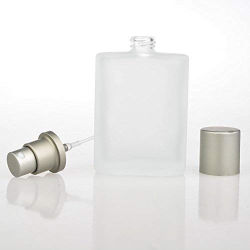 Enslz Botella de vidrio esmerilado, atomizador de perfume rellenable, botella de perfume vacía para hombres y mujeres, Transparente, 100 ml