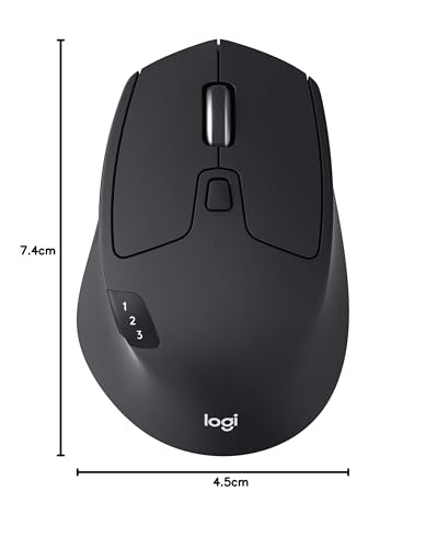 Logitech M720 Triathlon Mouse Inalámbrico Multi Dispositivo, Bluetooth, Receptor USB Unifying, 1000 dpi, 6 Botones Programables, Batería 2 Años, Compatible con Laptop, Mac, iPadOS - Negro