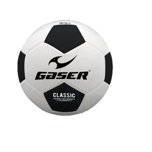 Gaser Balón Futbol Classic Laminado Mate (No. 3, Blanco con Negro)