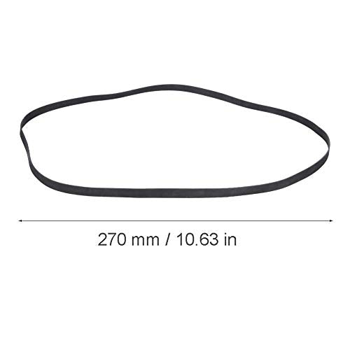 Bnineteenteam Cinturón de Goma de Registro Negro, Cinturón de Jugador Compatible con Placa giratoria, Cinturón de Repuesto para fonógrafo(1L11 270mm)
