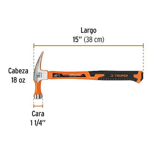 Martillo Truper Fibra de Vidrio 18 oz uña Recta 1 Pieza