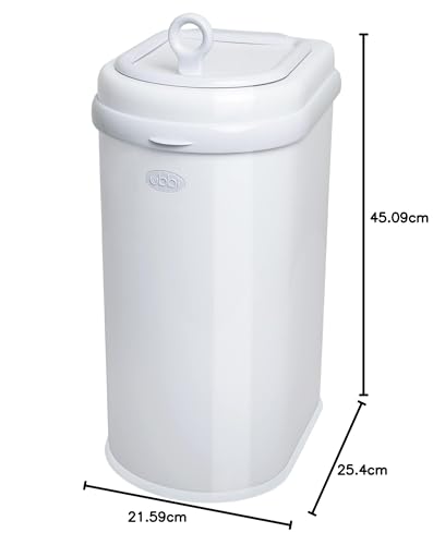 Cubo de Residuos Ubbi Blanco con Bloqueo de Olores para Mascotas y Eliminación de Arena para Gatos