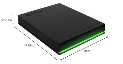 Disco Duro Externo Seagate Negro Barra LED Verde para Xbox 2 TB