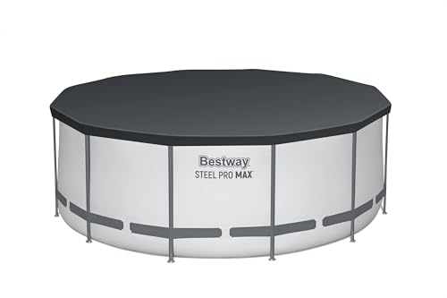 BESTWAY 56421 Alberca con Estructura Redonda 3.66x1.22cm con Bomba y Filtro Gris, Gris