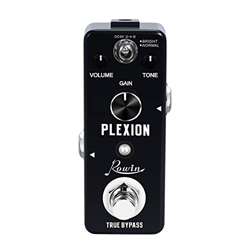 Pedal de Distorsión Rowin Plexion para Guitarra y Bajo Bright Normal True Bypass