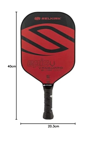 Paleta de Pickleball Selkirk Sport Vanguard Epic Ligero Rojo de Fibra de Carbono