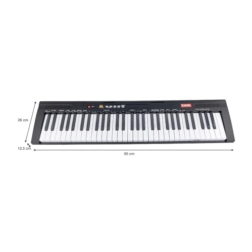 Teclado Musical Kaiser Negro con 61 Teclas Iluminadas y Más Funciones MTC-5500