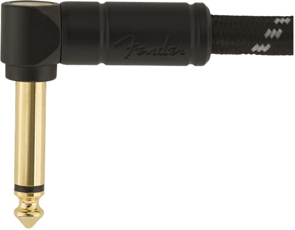 Fender Deluxe Series - Cable para instrumentos, recto/ángulo, tweed negro, 10 pies