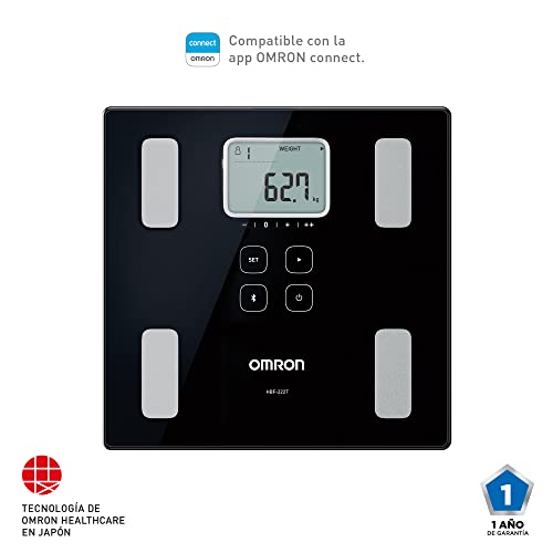 Báscula Digital OMRON Negra con Memoria Ilimitada y 4 Perfiles de Usuario