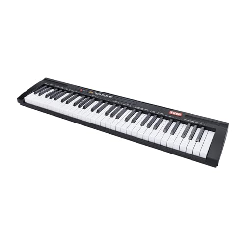 Teclado Musical Kaiser Negro con 61 Teclas Iluminadas y Más Funciones MTC-5500