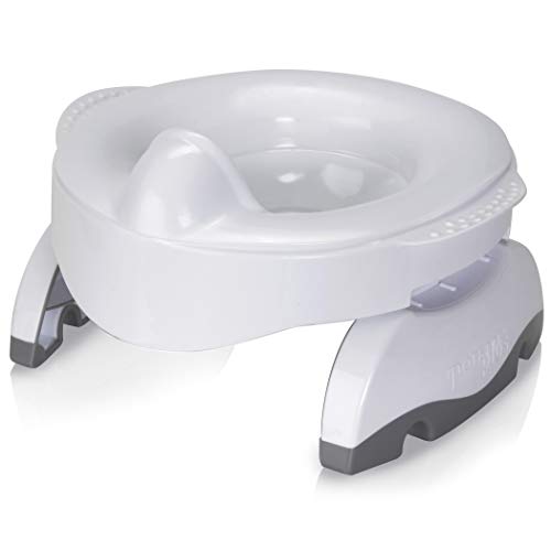 Kalencom Potette Plus Premium: Potty de Viaje Portátil con Liner Reutilizable y 10 Liners Desechables. 2-en-1: Potty y Anillo de Entrenamiento. Blanco