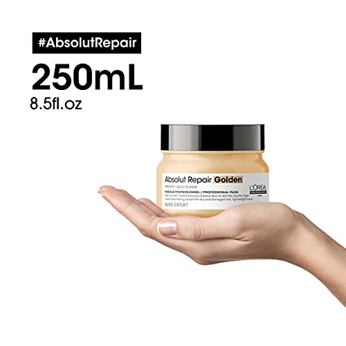 L'ORÉAL Professionnel Absolut Repair Mascarilla Dorada 250ml - Repara y Aporta Brillo al Cabello Fino y Dañado