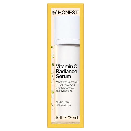 Honest Beauty suero de vitamina C con extractos de alcachofa y trébol | sin parabenos, dermatólogo probado, sin crueldad | 1.0 fl. oz.