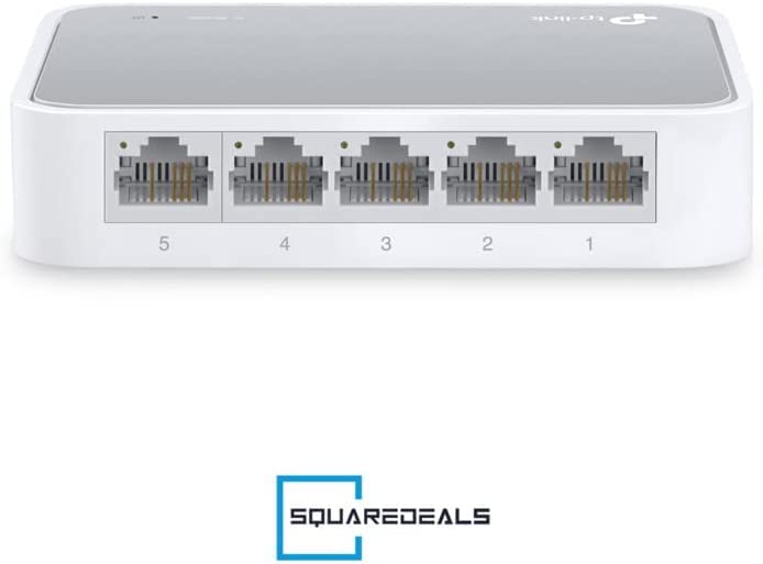 TP-Link TL-SF1005D Conmutador de sobremesa, 5 Puertos, 10/100 MBps, Fast Ethernet, 5 Port, Blanco
