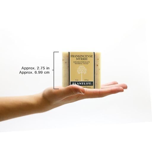 Plantlife — Paquete de 2 jabones en barra de incienso y mirra — Jabón hidratante y calmante para tu piel — Elaborado artesanalmente con ingredientes de origen vegetal — Hecho en California — Barra de 4 oz