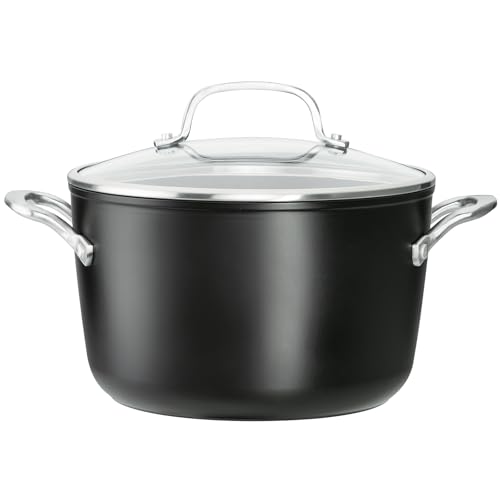 KitchenAid Juego de ollas y sartenes antiadherentes de inducción anodizada, 10 piezas, negro mate