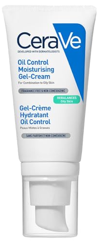 CeraVe Oil Control Gel-Crema Hidratante I Control de Brillo & Hidratación Facial I Formula Ultra-Ligera Para Piel Mixta a Grasa I 52ml