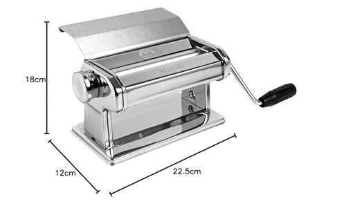 MARCATO Made in Italy Atlas 180 Slide Manual Pasta Machine, Acero chapado en cromo. Bueno para decoración de pasta, pan y tartas