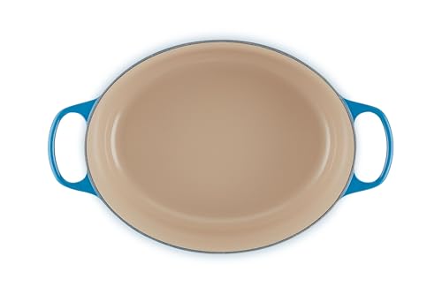 Le Creuset Horno holandés ovalado de hierro fundido esmaltado, 8 cuartos de galón, Marsella