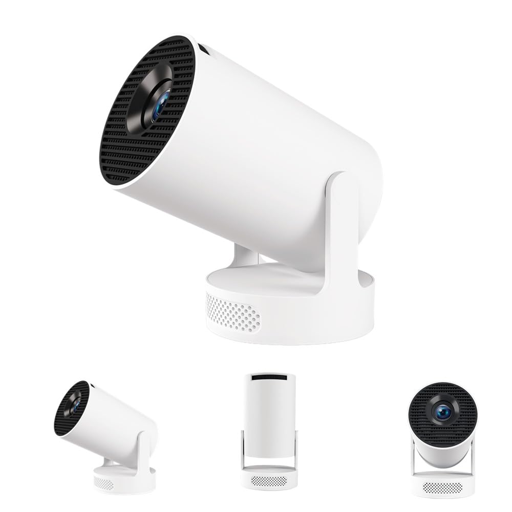 XIAOHUI Mini proyector, proyector inteligente portátil 2025 con WiFi y Bluetooth, 1000 lúmenes, visualización de 150 pulgadas, tecnología LCD LED