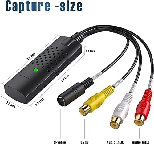 USB Video Capture,Video Capture Card,RCA to USB Video Converter,VHS Mini DV VCR Hi8 DVD to Digital Converter for PC TV, Mac Windows Vista Compatible