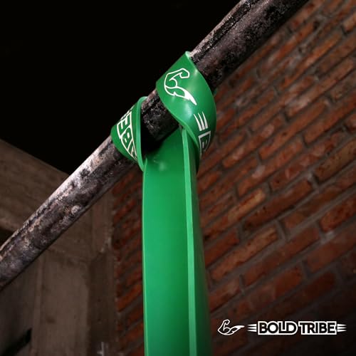 BOLD TRIBE Liga de Resistencia Verde No. 4 - Banda Elástica de 22-56 kg - Bandas de Resistencia para Ejercicio - Cross Training, Calistenia y Entrenamiento Funcional - Gym en Casa