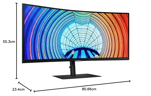 SAMSUNG Viewfinity S65UA Series 34-Inch Ultrawide QHD Curved Monitor, 100Hz, USB-C, HDR10 (1 Billion Colors), Height Adjustable Stand, TUV-Certified Intelligent Eye Care (LS34A654UBNXGO)