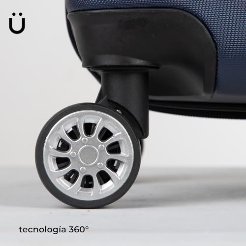 Maleta de Viaje RUMBO Azul Resistente con Asa Telescópica y Candado de Seguridad