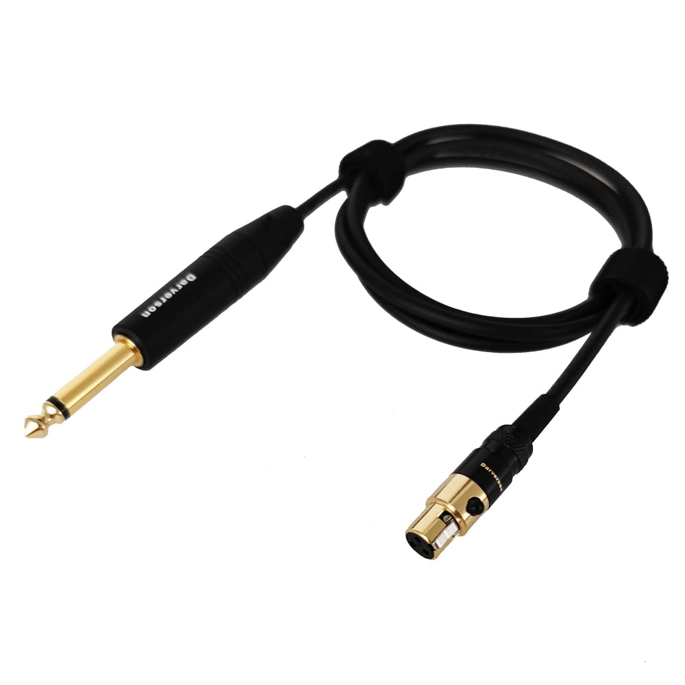Darverson Cable mini XLR de 3 pines a 1/4 de guitarra para transmisor AKG con conector chapado en oro