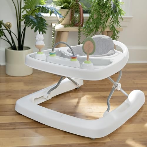 Ingenuity Spring & Sprout 3-in-1 Foldable Baby Activity Walker with Removable Toys Ages 6 Months +, First Forest