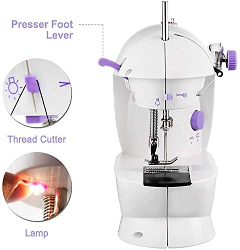 Máquina de Coser Casa Mini Portátil Compacta Doble Velocidad Eléctrica
